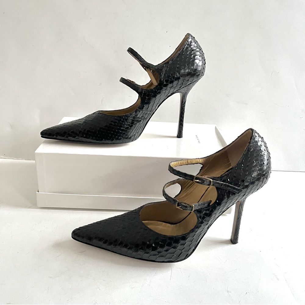 Givenchy Black Python Mary Jane Heels - image 2